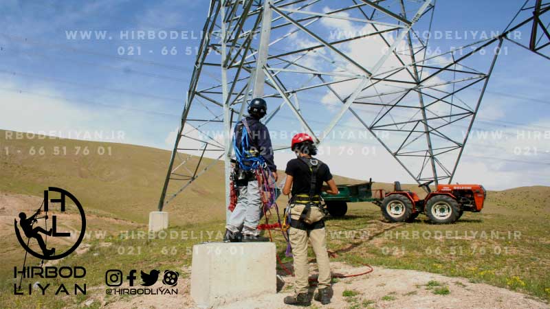 طراحی و برنامه ریزی برای صعود به دکل برق شکبه قدرت ، با سیستم کار در ارتفاع با طناب صنعتی (industrial rope acceess) بدون نیاز به داربست 